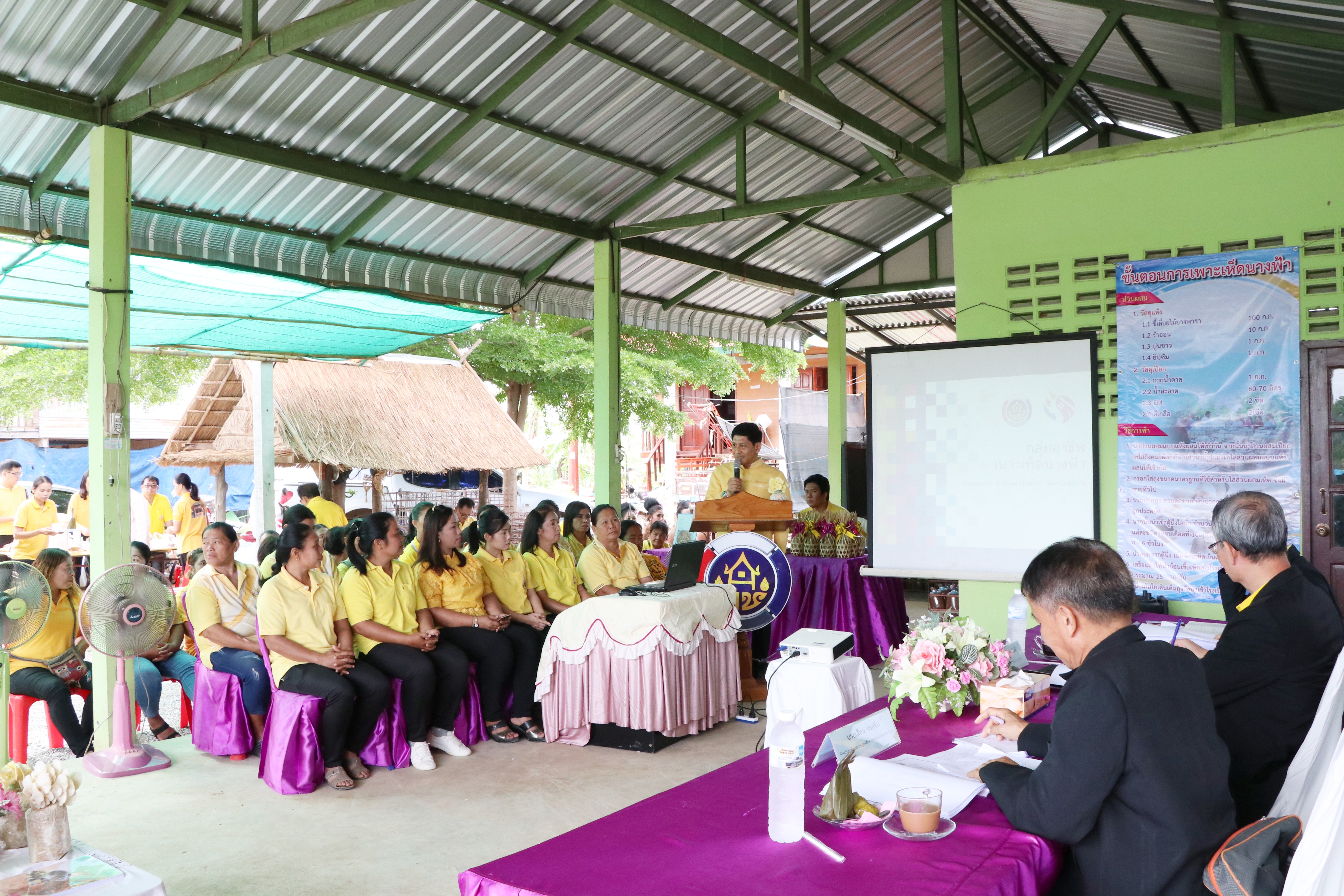 วันที่ 4 กรกฎาคม 2562 เวลา 09.00 น. นายไพบูลย์ บูรณสันติ ผู้ตรวจราชการกรมการพัฒนาชุมชน เขตตรวจราชการ ที่ 17,18 พร้อมด้วยคณะกรรมการตรวจติดตามคัดเลือกฯ ประจำปี 2562 ลงพื้นที่พิจารณาคัดเลือกกิจกรรมกลุ่มอาชีพกองทุนพัฒนาบทบาทสตรีดีเด่น (กลุ่มเพาะเห็ดนางฟ้า) หมู่ 6 ต.นาทุ่ง อ.สวรรคโลก จังหวัดสุโขทัย