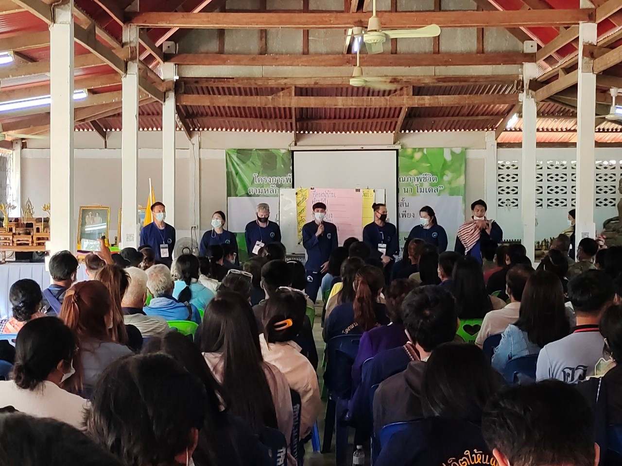 “นายอำเภอศรีนคร จังหวัดสุโขทัย เปิดการอบรมโครงการ “โคก หนอง นา โมเดล” รุ่นที่ 6 ครัวเรือนต้นแบบ HLM และนักพัฒนาพื้นที่ต้นแบบ จังหวัดสุโขทัย อบรม 5 วัน 4 คืน บ่มเพาะองค์ความรู้  เตรียมสร้างความยั่งยืนให้ชุมชน”