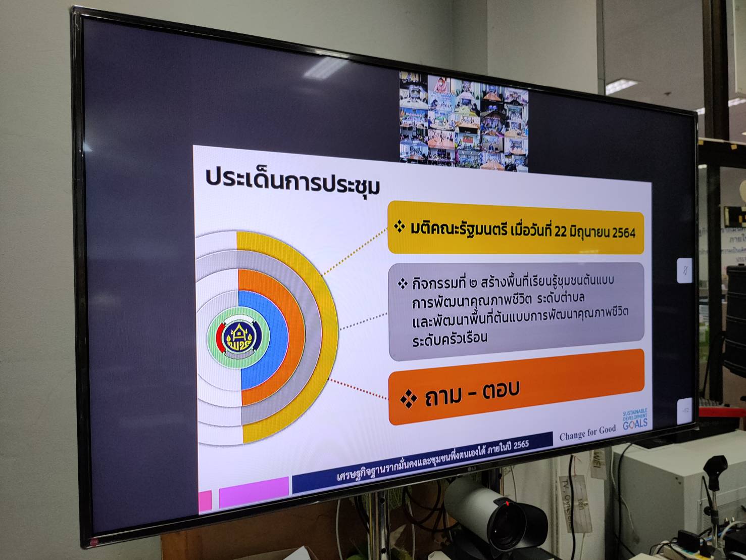 “พช.สุโขทัย ร่วมประชุมสร้างความรู้ความเข้าใจ การขับเคลื่อนโครงการ “โคก หนอง นา พช.” ระดมสรรพกำลัง สร้างความมั่นคง มั่งคั่ง และยั่งยืนให้พี่น้องประชาชน ผ่านระบบวีดิทัศน์ทางไกล (Video Conference) กรมการพัฒนาชุมชน”