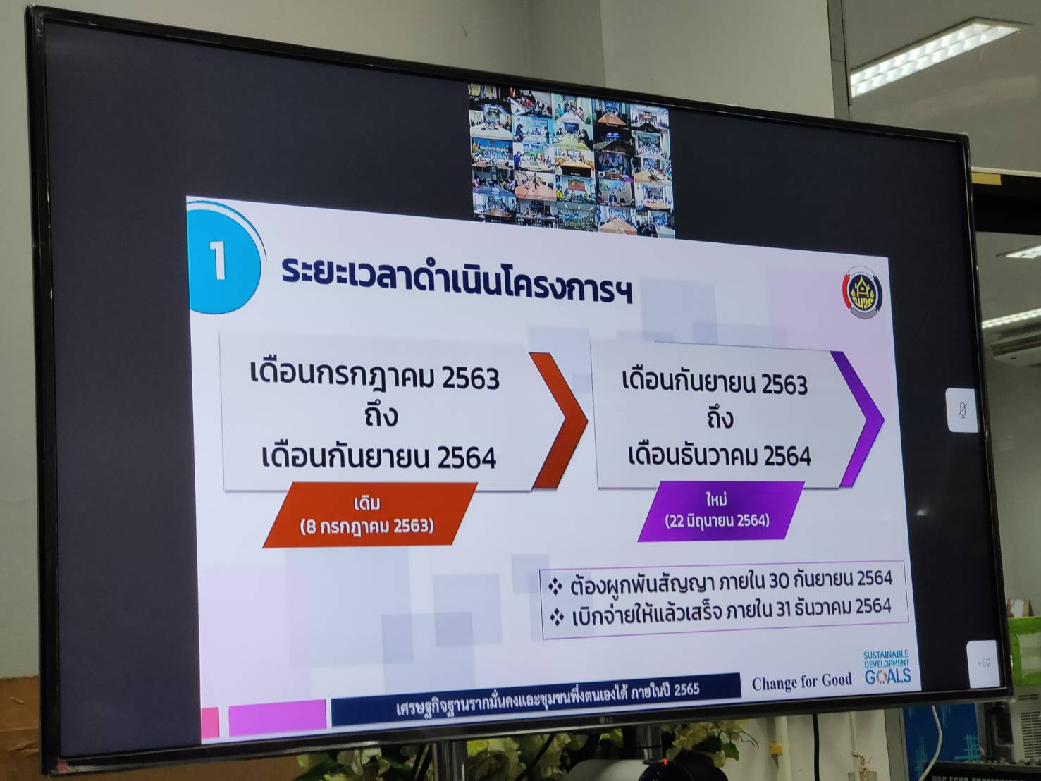 “พช.สุโขทัย ร่วมประชุมสร้างความรู้ความเข้าใจ การขับเคลื่อนโครงการ “โคก หนอง นา พช.” ระดมสรรพกำลัง สร้างความมั่นคง มั่งคั่ง และยั่งยืนให้พี่น้องประชาชน ผ่านระบบวีดิทัศน์ทางไกล (Video Conference) กรมการพัฒนาชุมชน”
