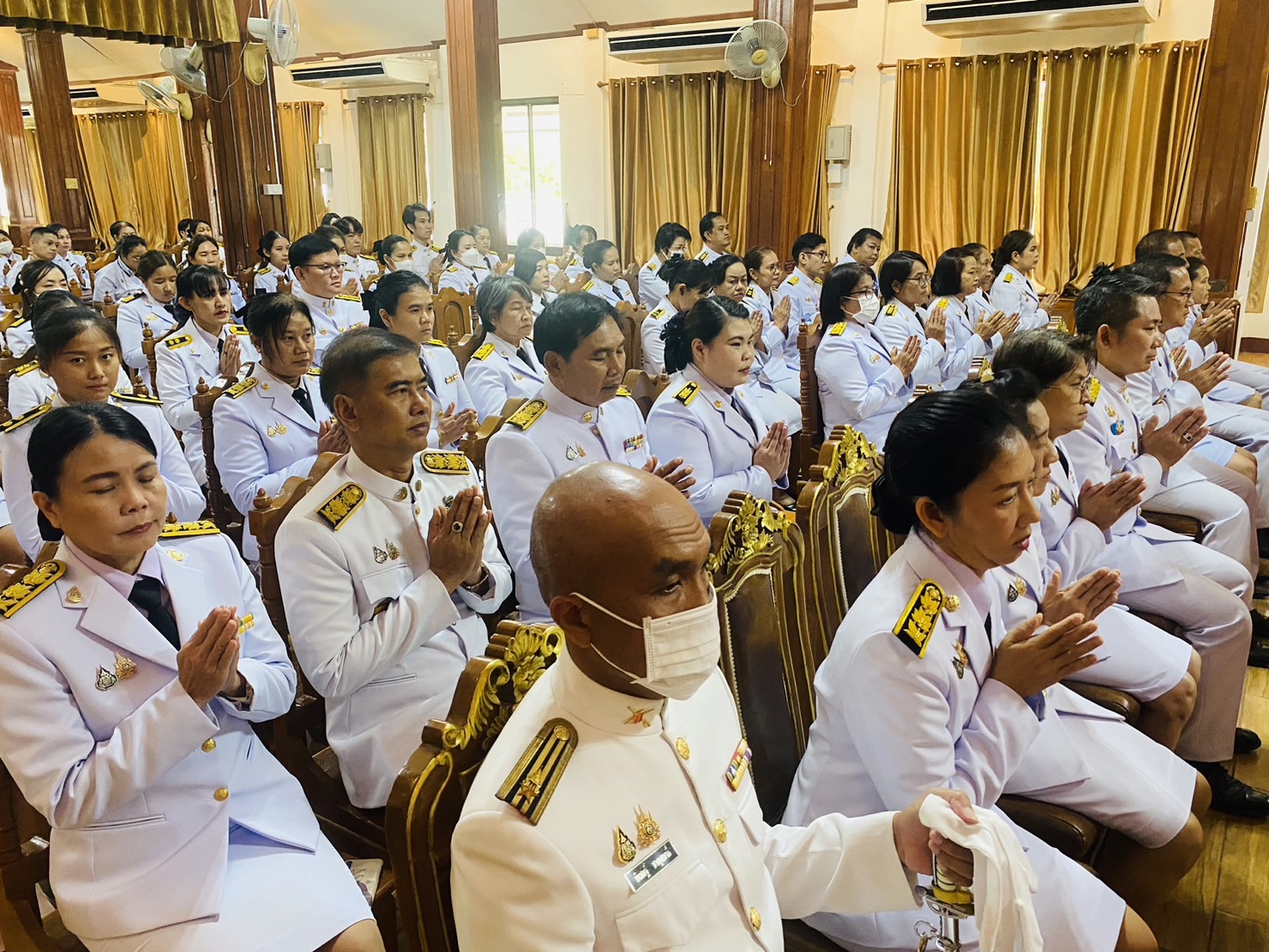 พช.สุโขทัย ร่วมพิธีเจริญพระพุทธมนต์ เฉลิมพระเกียรติสมเด็จพระเจ้าน้องนางเธอ เจ้าฟ้าจุฬาภรณวลัยลักษณ์ อัครราชกุมารี กรมพระศรีสวางควัฒน วรขัตติยราชนารี เนื่องในวันคล้ายวันประสูติ 4 กรกฎาคม