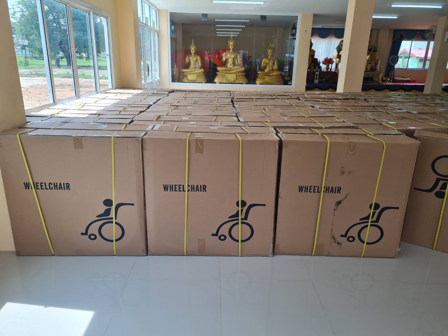 พช.สุโขทัย ลงพื้นที่เตรียมความพร้อมพิธีมอบรถเข็นผู้ป่วย ผู้สูงอายุ (วีลแชร์)